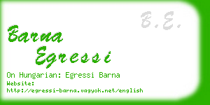 barna egressi business card